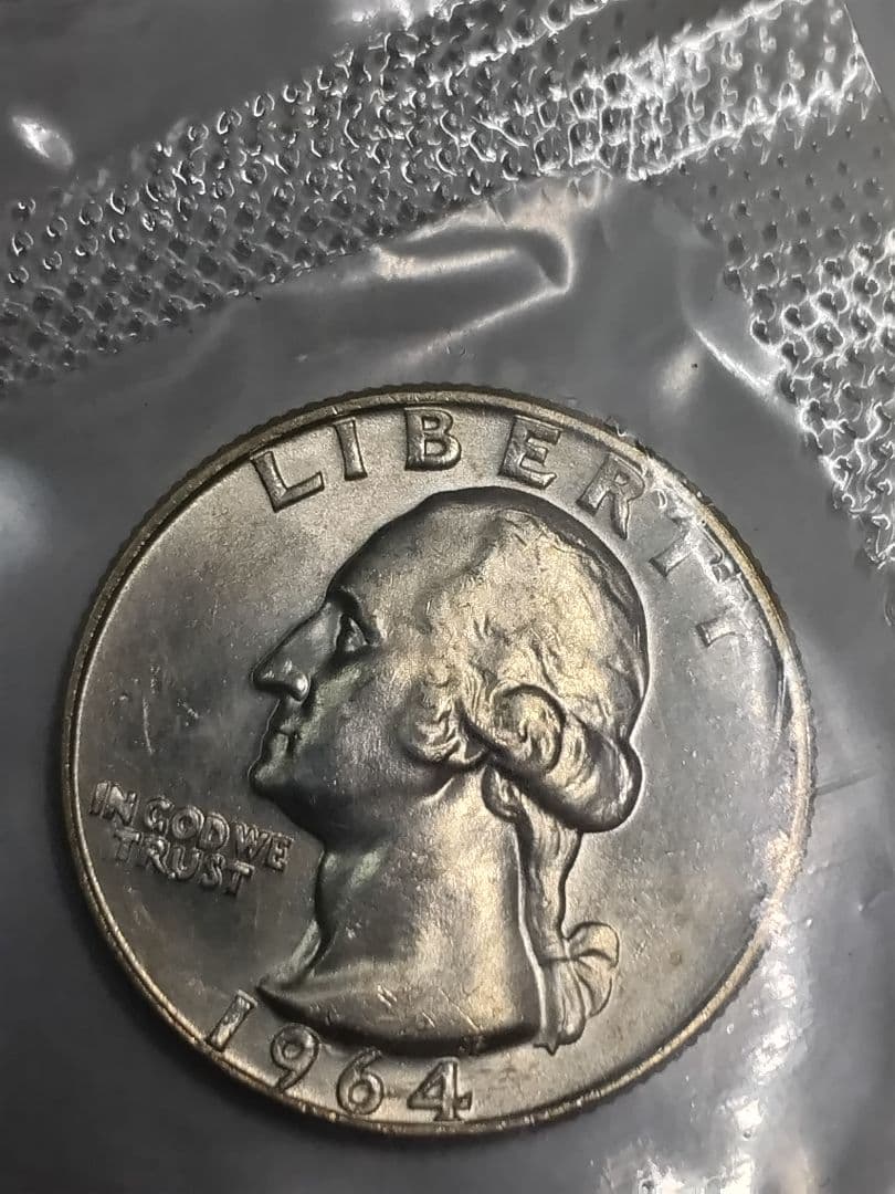 pn448 エラー銀貨 1964年D. アメリカ合衆国 ５種セット 50Cエラー