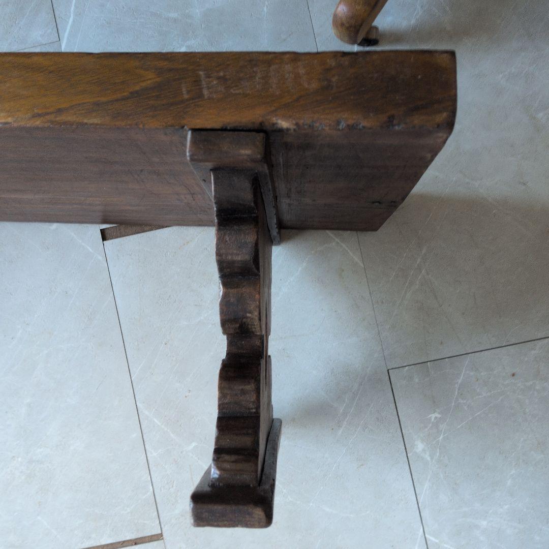 ブロカント古道具アンティーク重厚な経机 天板厚　5センチ　ローテーブル