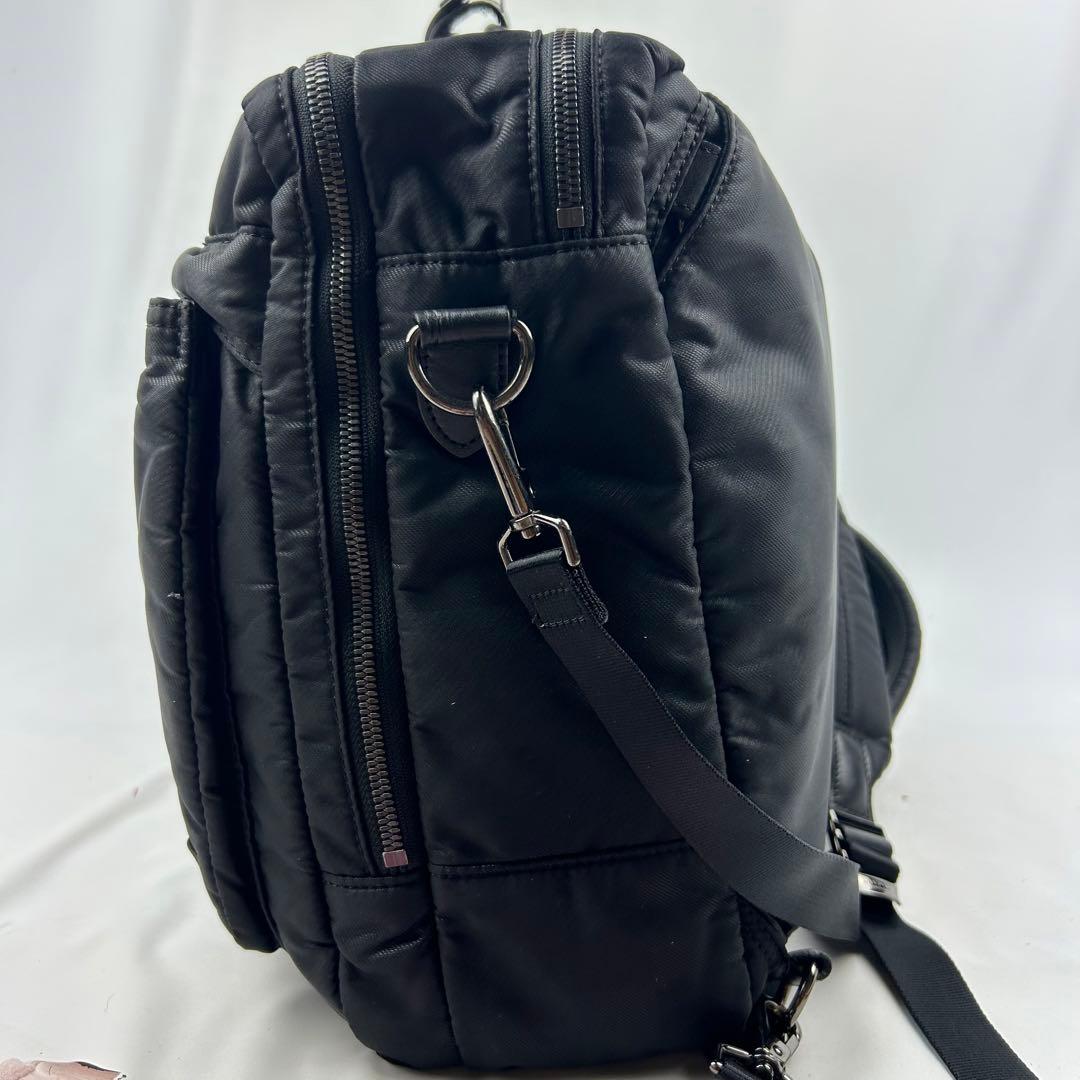 【美品】ブラックレーベル　ビジネスバッグ　リュック　3way チェック　2層
