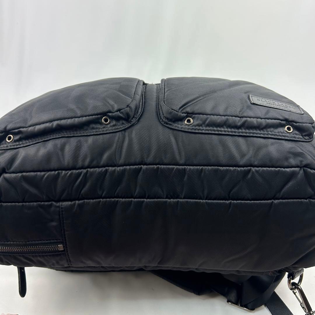 【美品】ブラックレーベル　ビジネスバッグ　リュック　3way チェック　2層