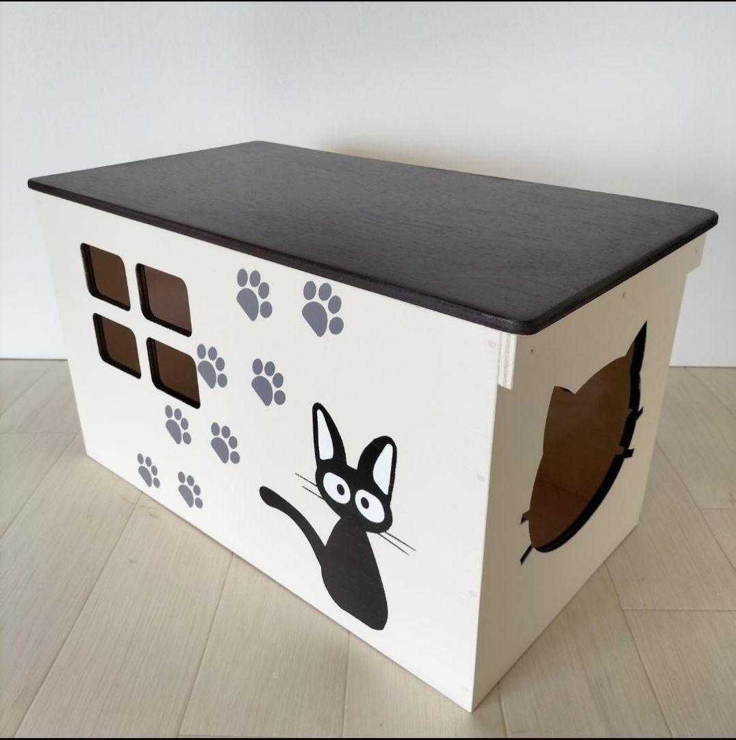 31《キャットハウス》ハンドメイド 猫 小屋 木箱 りんご箱 ペットハウス