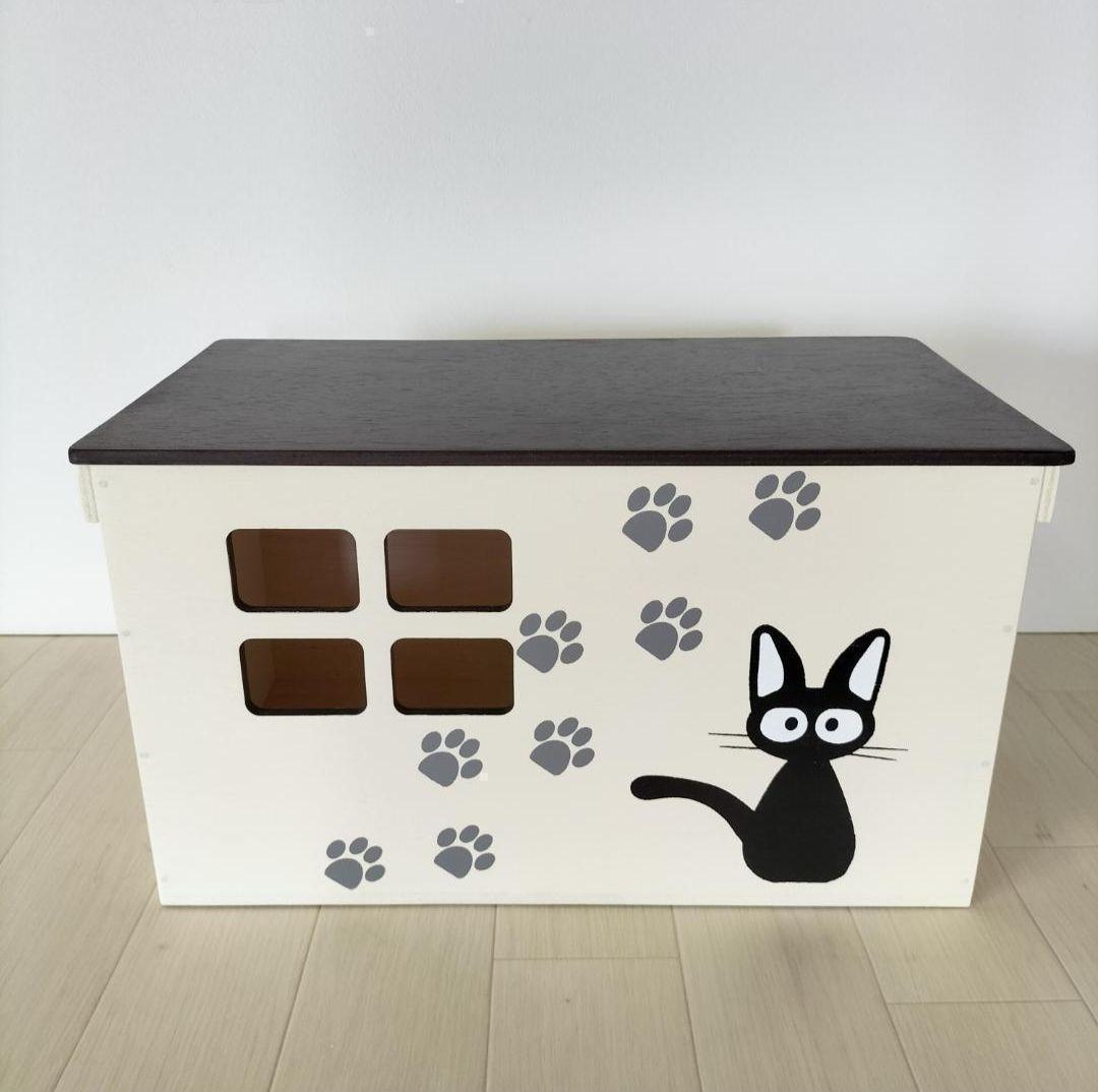 31《キャットハウス》ハンドメイド 猫 小屋 木箱 りんご箱 ペットハウス