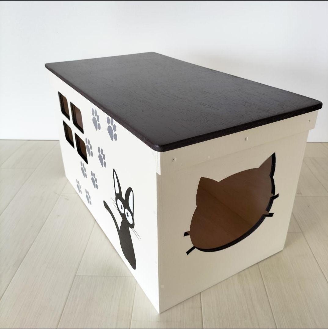 31《キャットハウス》ハンドメイド 猫 小屋 木箱 りんご箱 ペットハウス