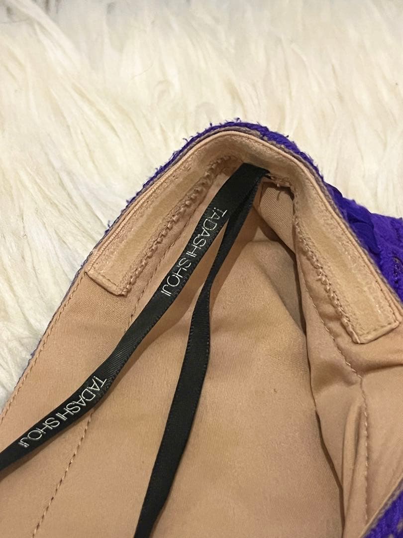 ※てんとう虫【TADASHI SHOJI】紫　レース　ロングドレス