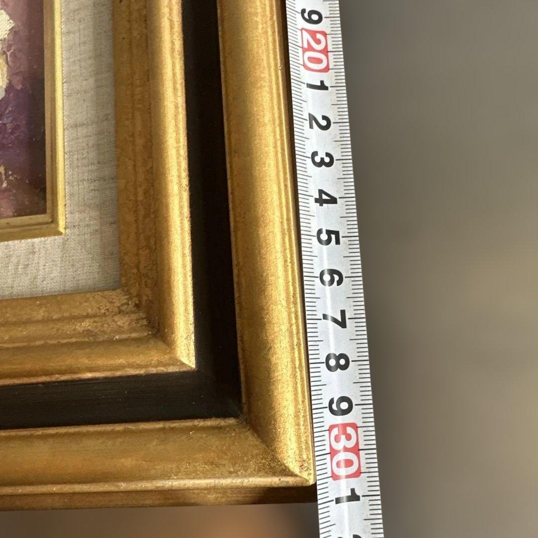 瞬間的お値下げ‼️とても素敵なパンジーの花の油彩画 ゴールドフレーム丸茂義輝