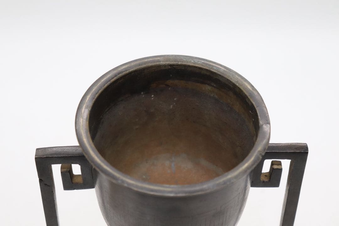 象嵌　銅製　花器　送料込み250714