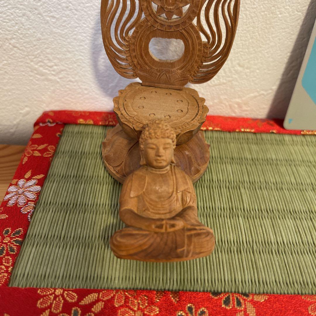 美品　籠山白檀 阿弥陀佛 京都大仏師の作品