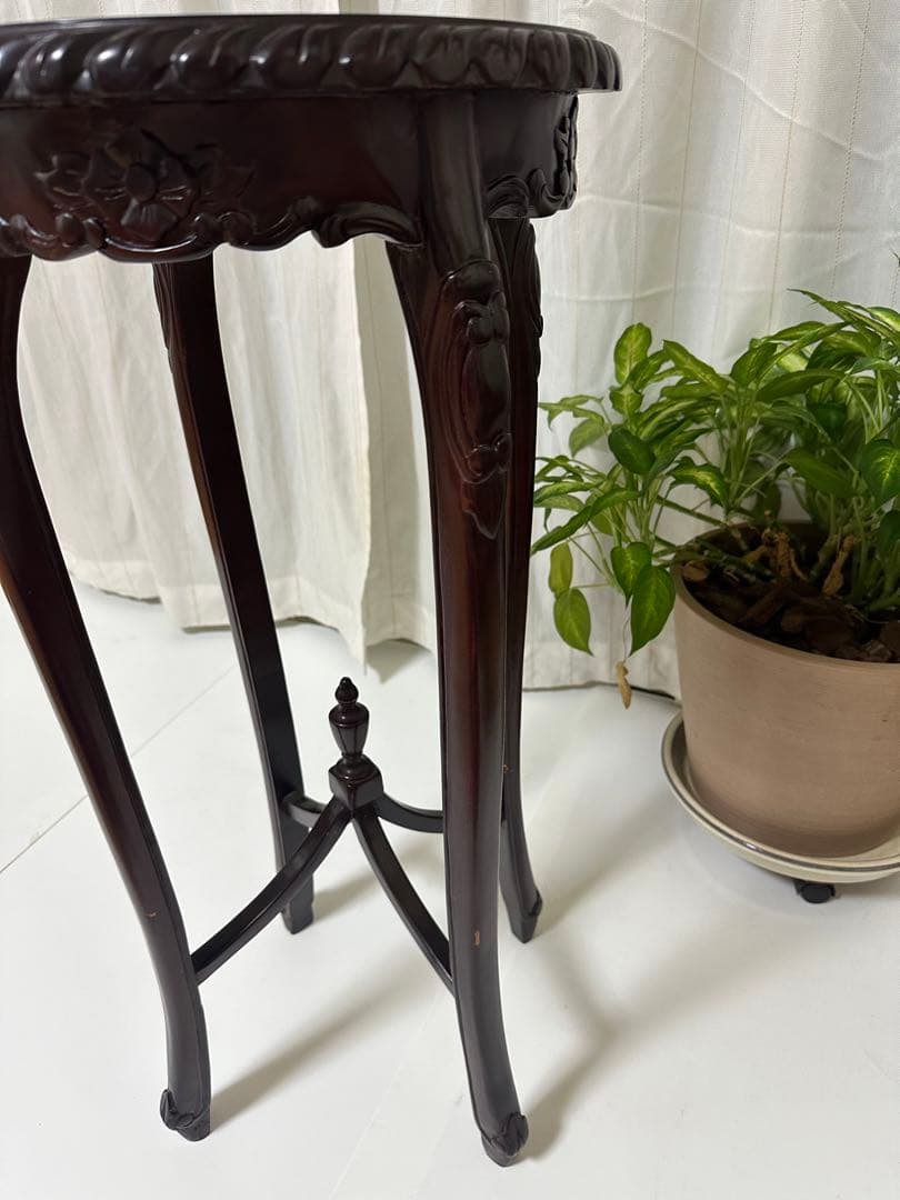 アンティーク調 クラシック ヨーロッパ家具 花台 サイドテーブル 猫足