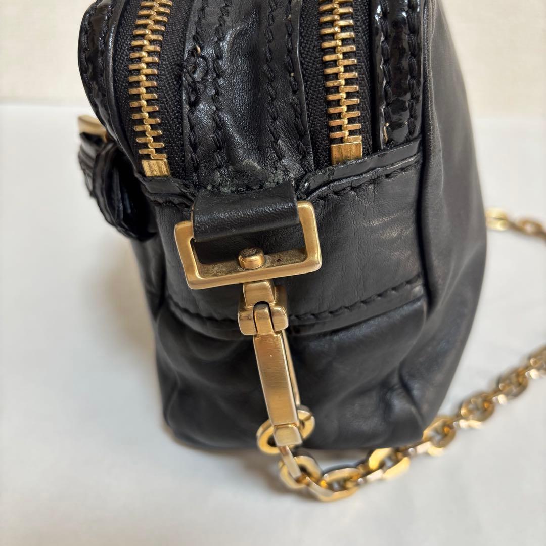 ジミーチュウ　JIMMY CHOO黒 レザー クロスボディバッグ