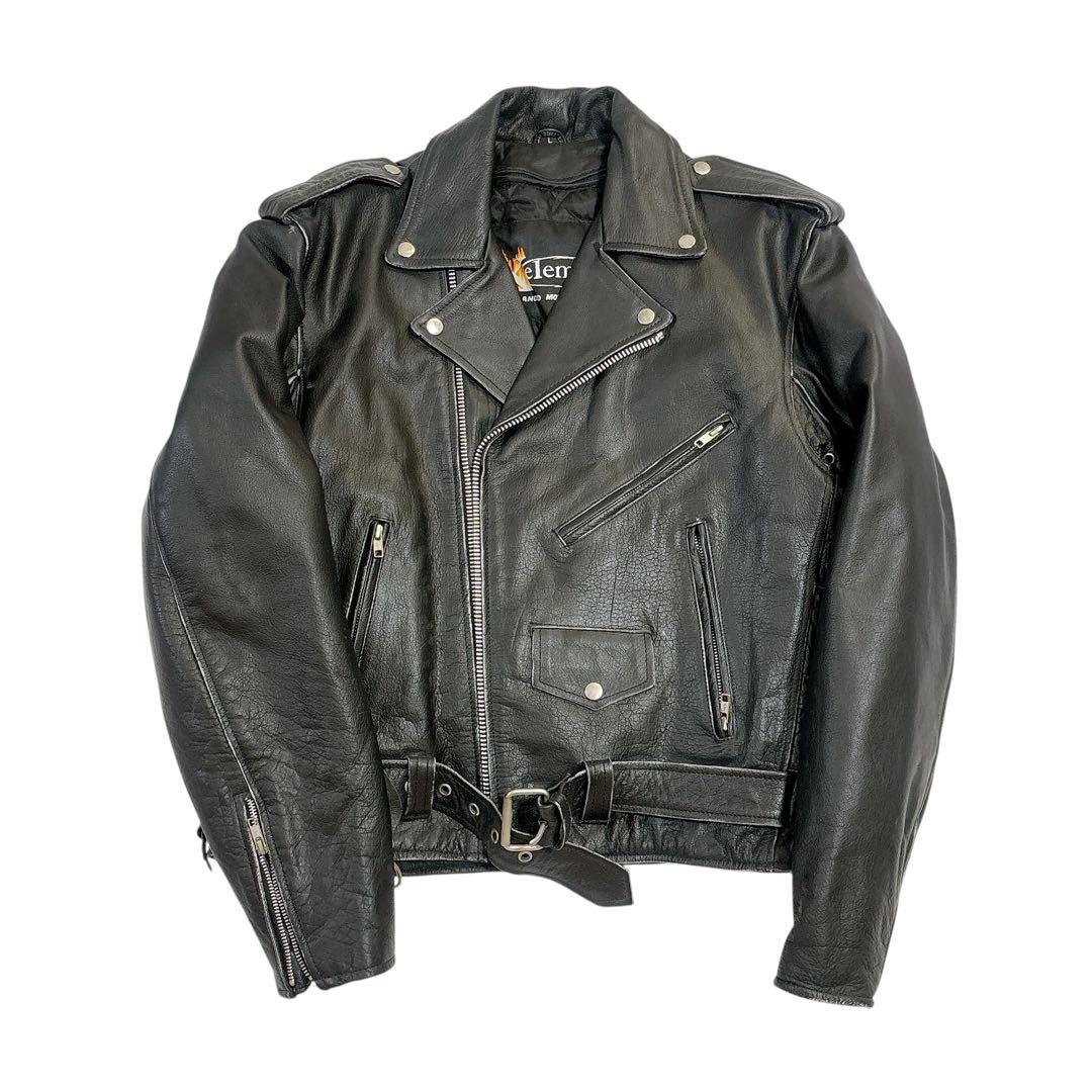 古着　美品　スカル　xelement ダブル　ライダースジャケット　L