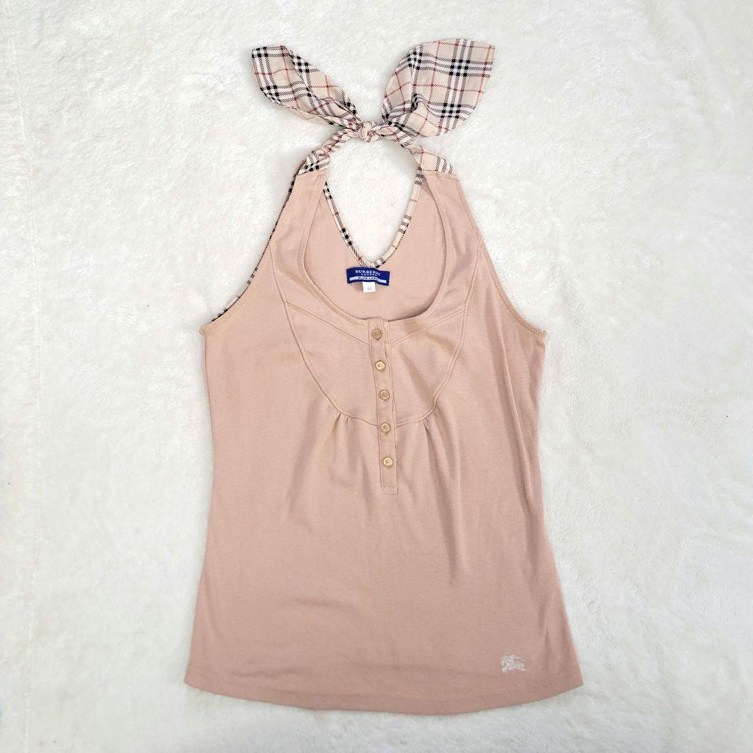 BURBERRY BLUE LABEL タンクトップ リボンホルターネック 38