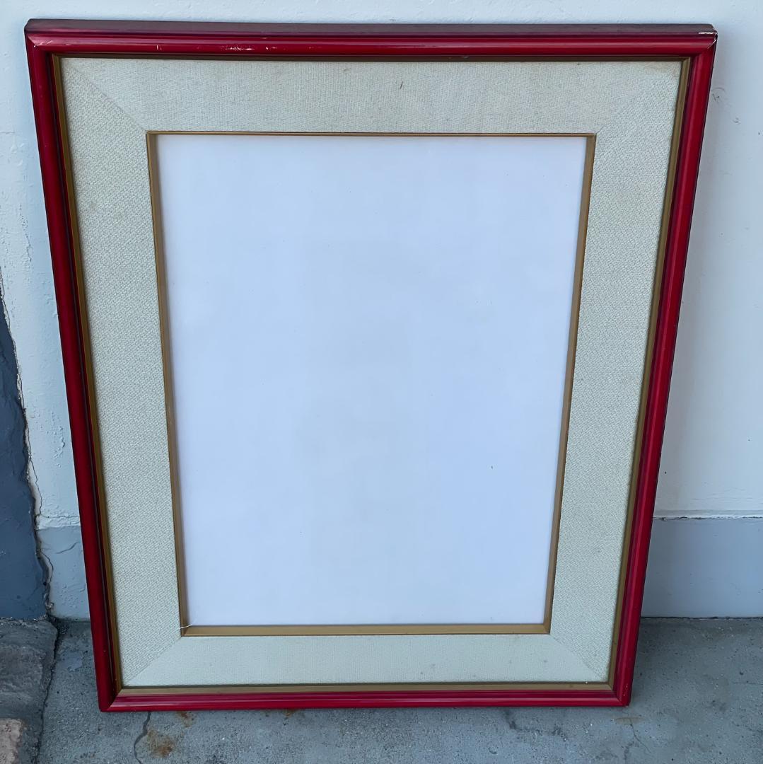 大型 額縁 フレーム 赤 レッド ゴールド マット付 和洋兼用 高級 中古