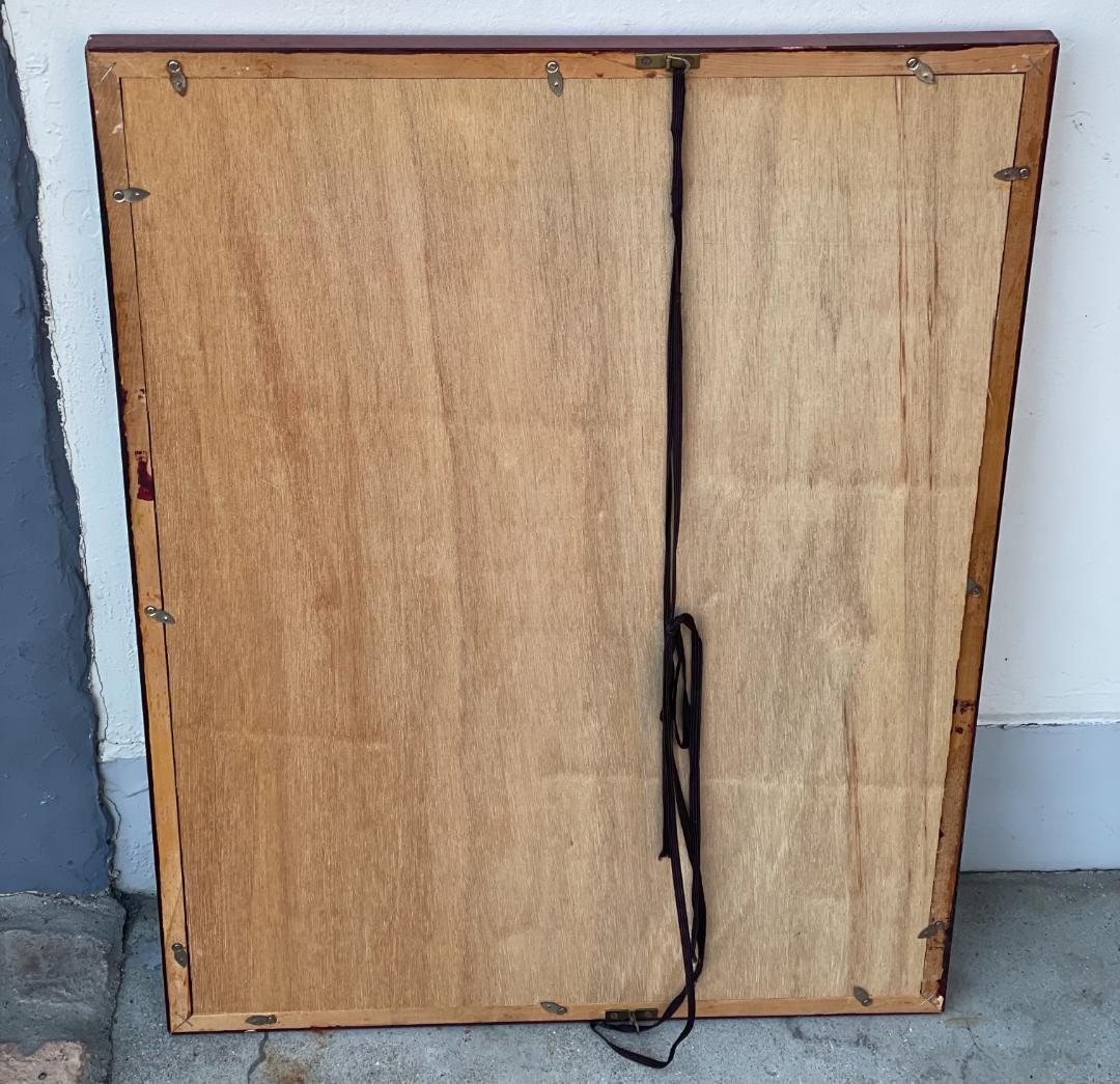 大型 額縁 フレーム 赤 レッド ゴールド マット付 和洋兼用 高級 中古