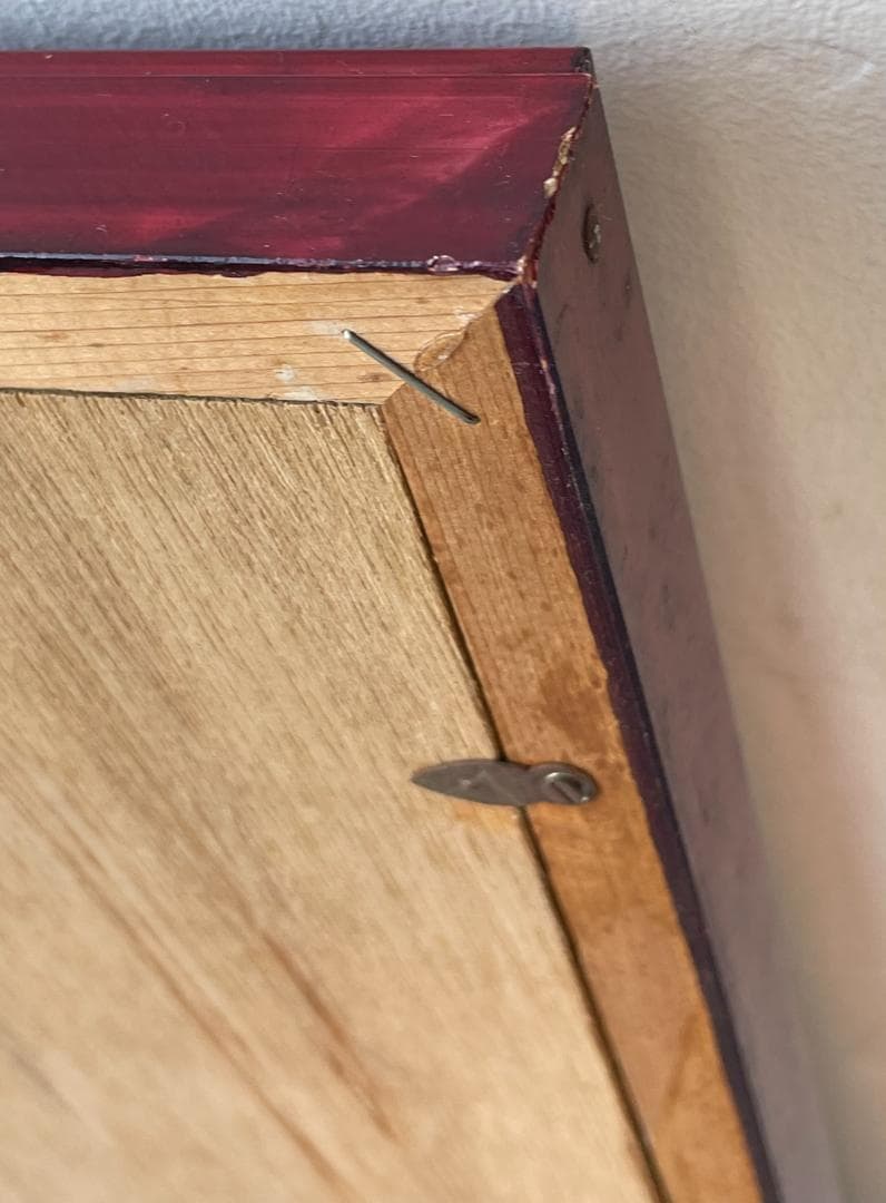 大型 額縁 フレーム 赤 レッド ゴールド マット付 和洋兼用 高級 中古