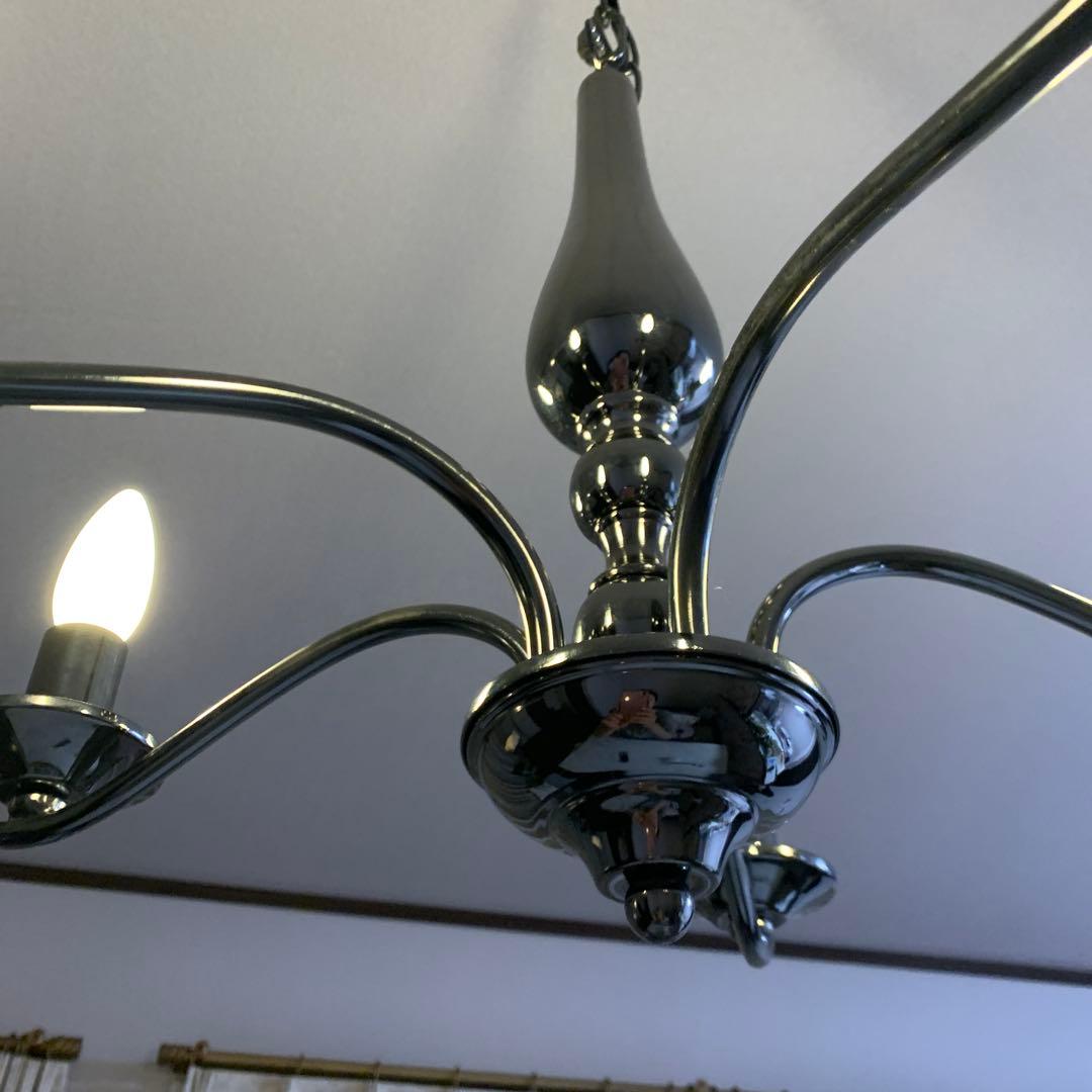 クロム仕上げシャンデリア 5灯 LED対応