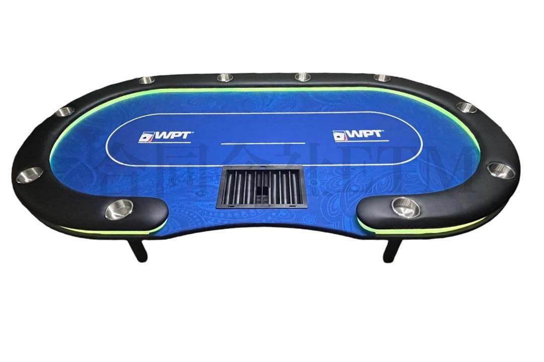 新品未使用 LEDポーカーテーブル　WPTブルーデザイン 　カジノテーブル
