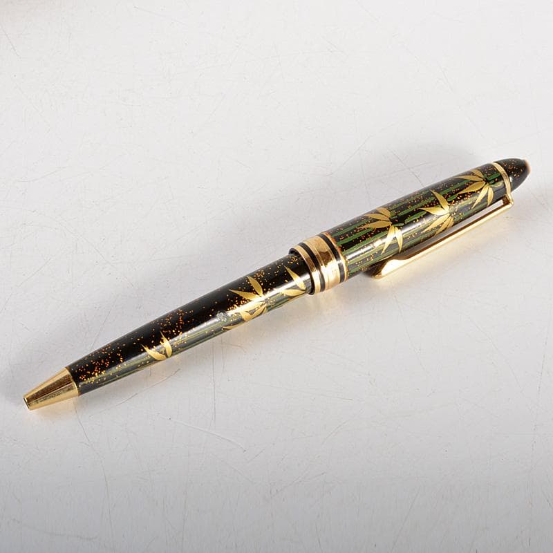 箔飾　高級　蒔絵竹笹文　ボールペン　木箱付　V　6023