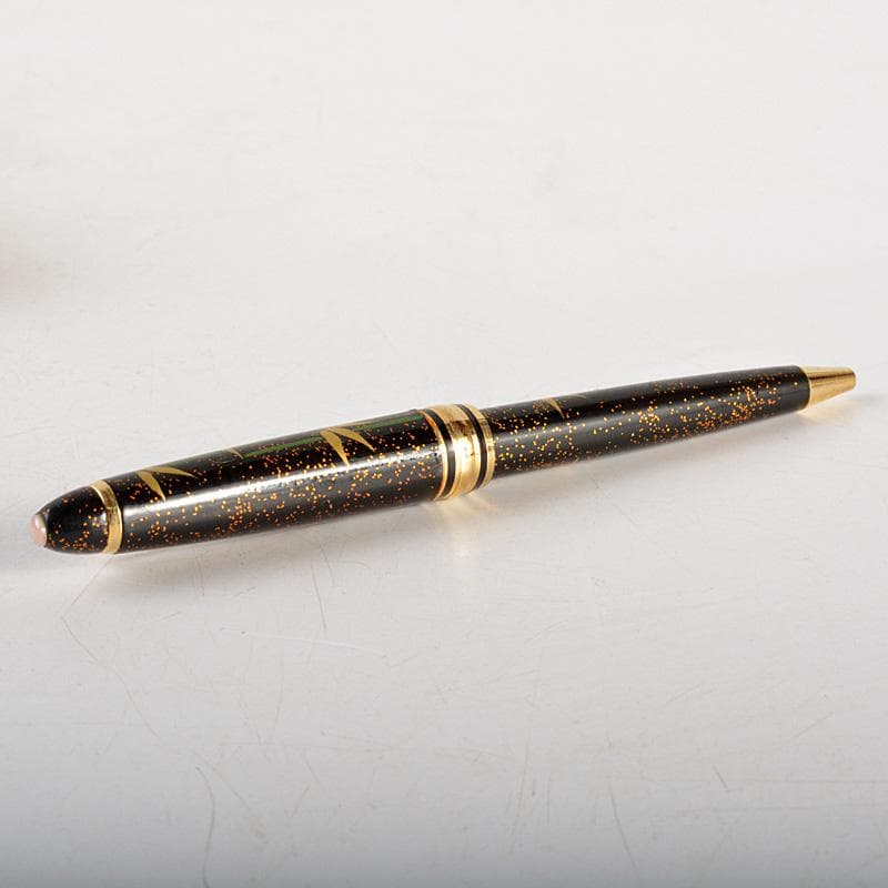 箔飾　高級　蒔絵竹笹文　ボールペン　木箱付　V　6023