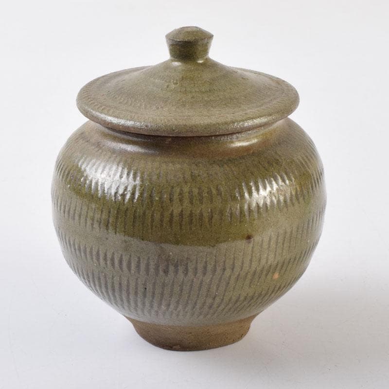 タイ古陶磁　スンコロク　宋胡録　青磁　蓋壷　C　9088