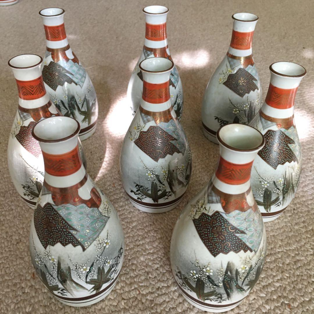 昭和初期　アンティーク九谷焼　徳利8本セット