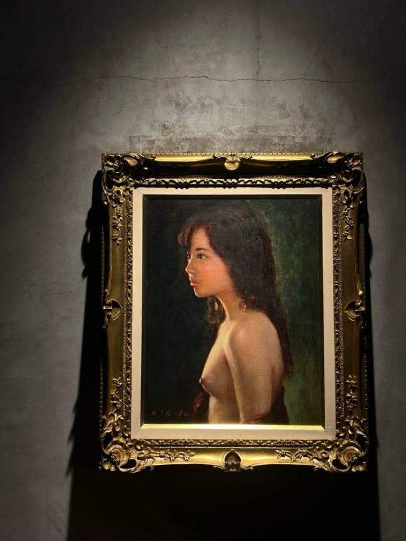 他の方発送× リアリズム　池田宏【少女】　肉筆油彩画　直筆サインあり