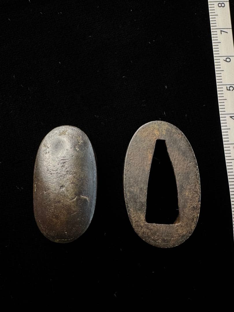 無銘 縁頭 無文図 鉄 拵 日本刀 刀装具 骨董 古美術 江戸時代