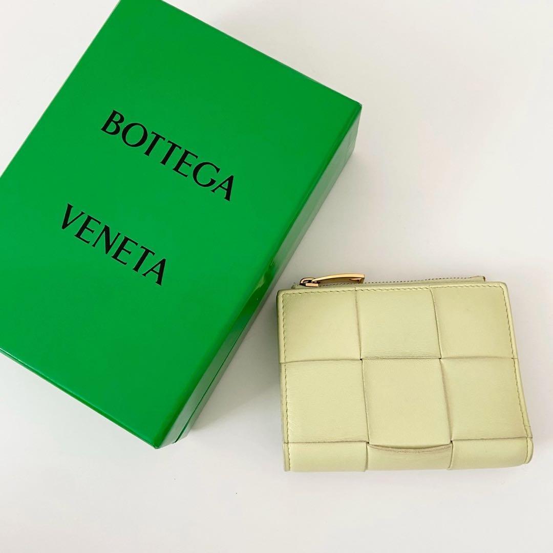 現行　ボッテガヴェネタ カセット スモール 二つ折りウォレット　トラバーチン
