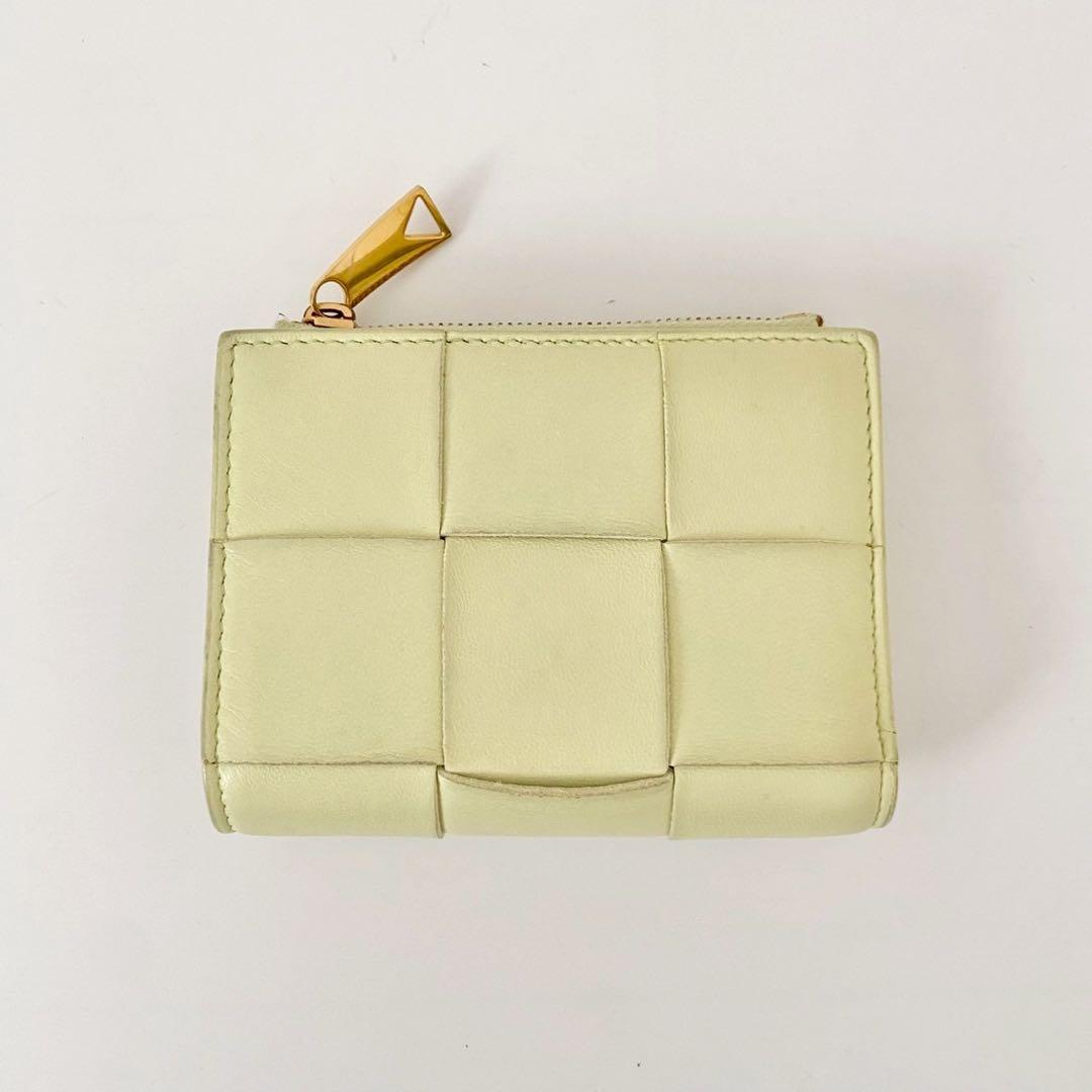 現行　ボッテガヴェネタ カセット スモール 二つ折りウォレット　トラバーチン