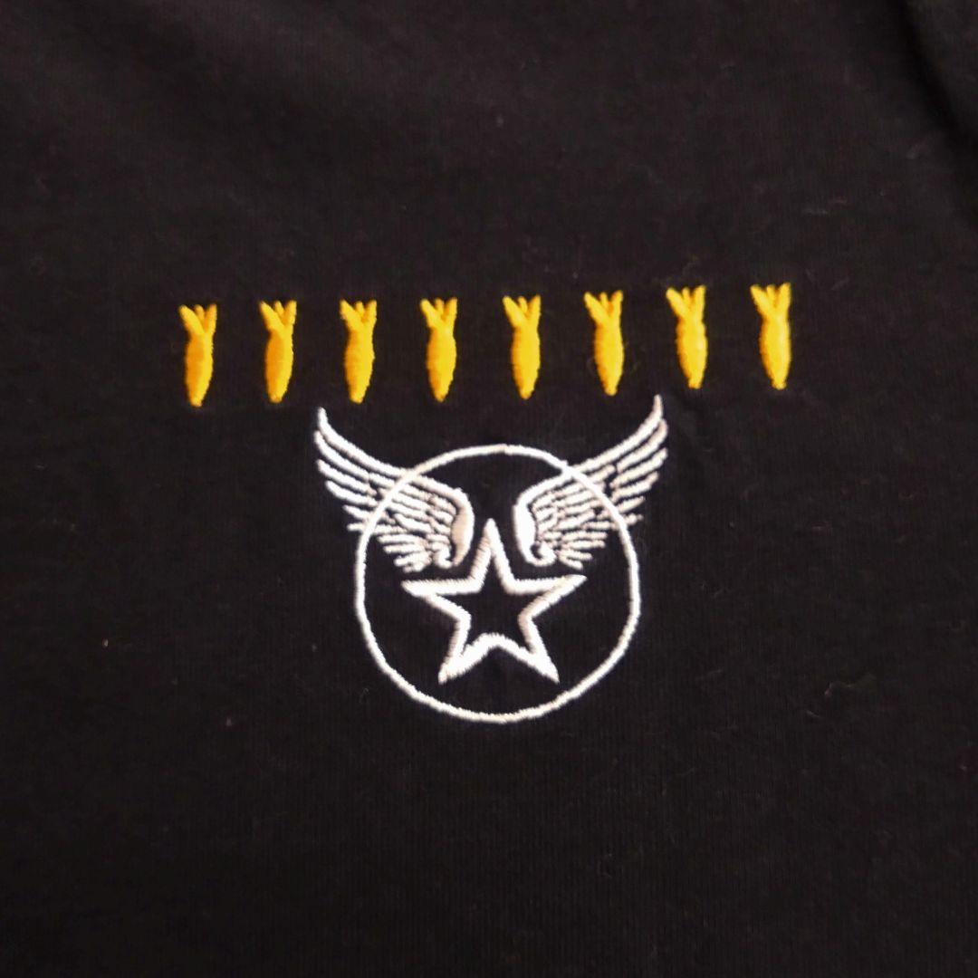 FLAGSTAFF Tシャツ ピンナップガール 黒 刺繍 ミリタリー