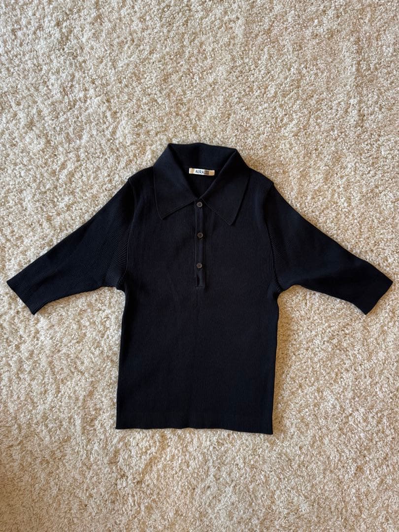 AURALEE ＧＩＺＡ　ＨＩＧＨ　ＧＡＵＧＥ　ＲＩＢ　ＫＮＩＴ　ＰＯＬＯ