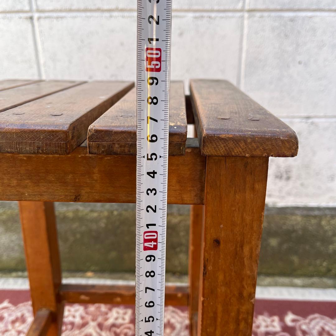 アンティーク 古家具◾️木製無垢材 スクエア型 スツール サイドテーブル 飾り台