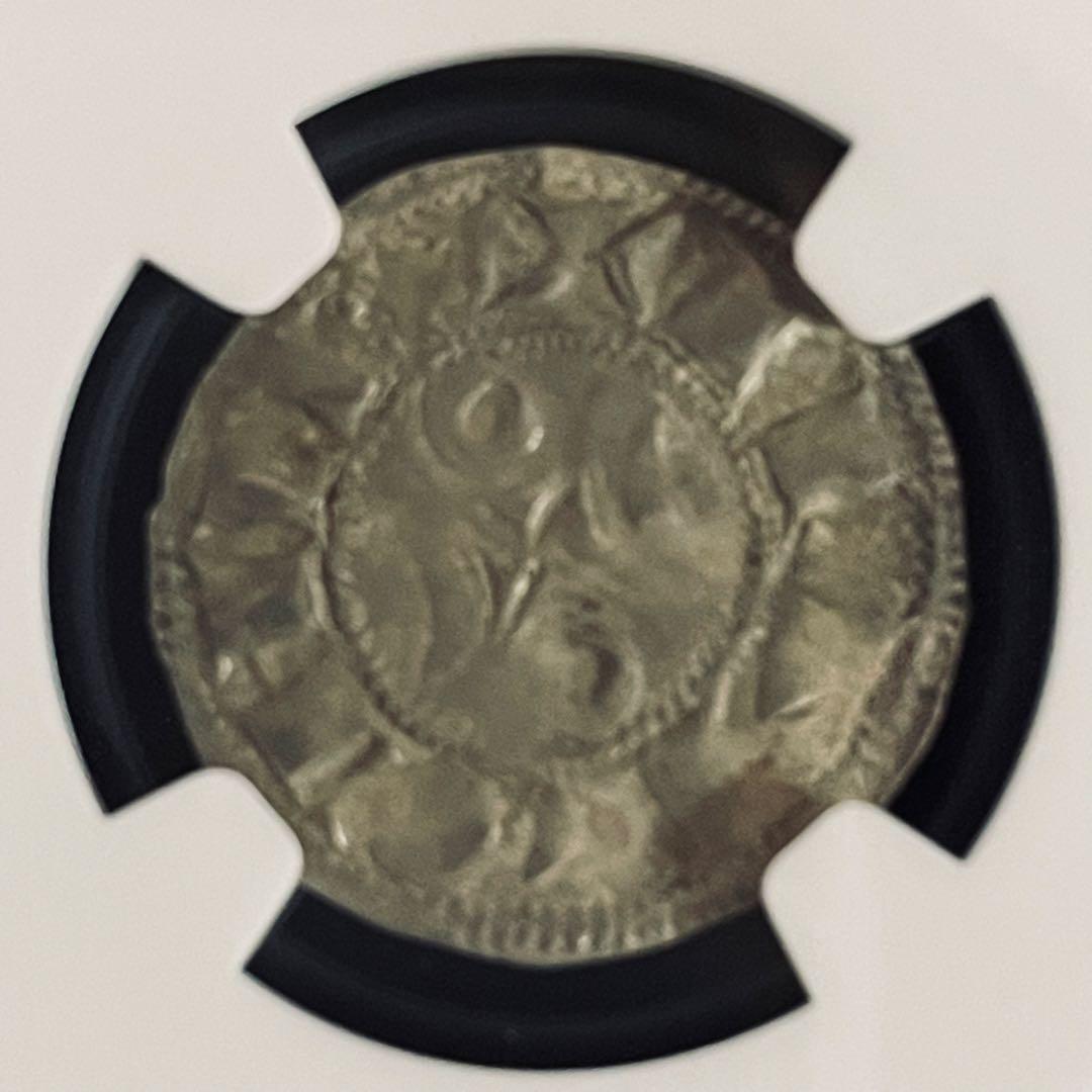 フランスアンティーク ラ・マルシュ伯領 デニール銀貨 中世鋳造 希少