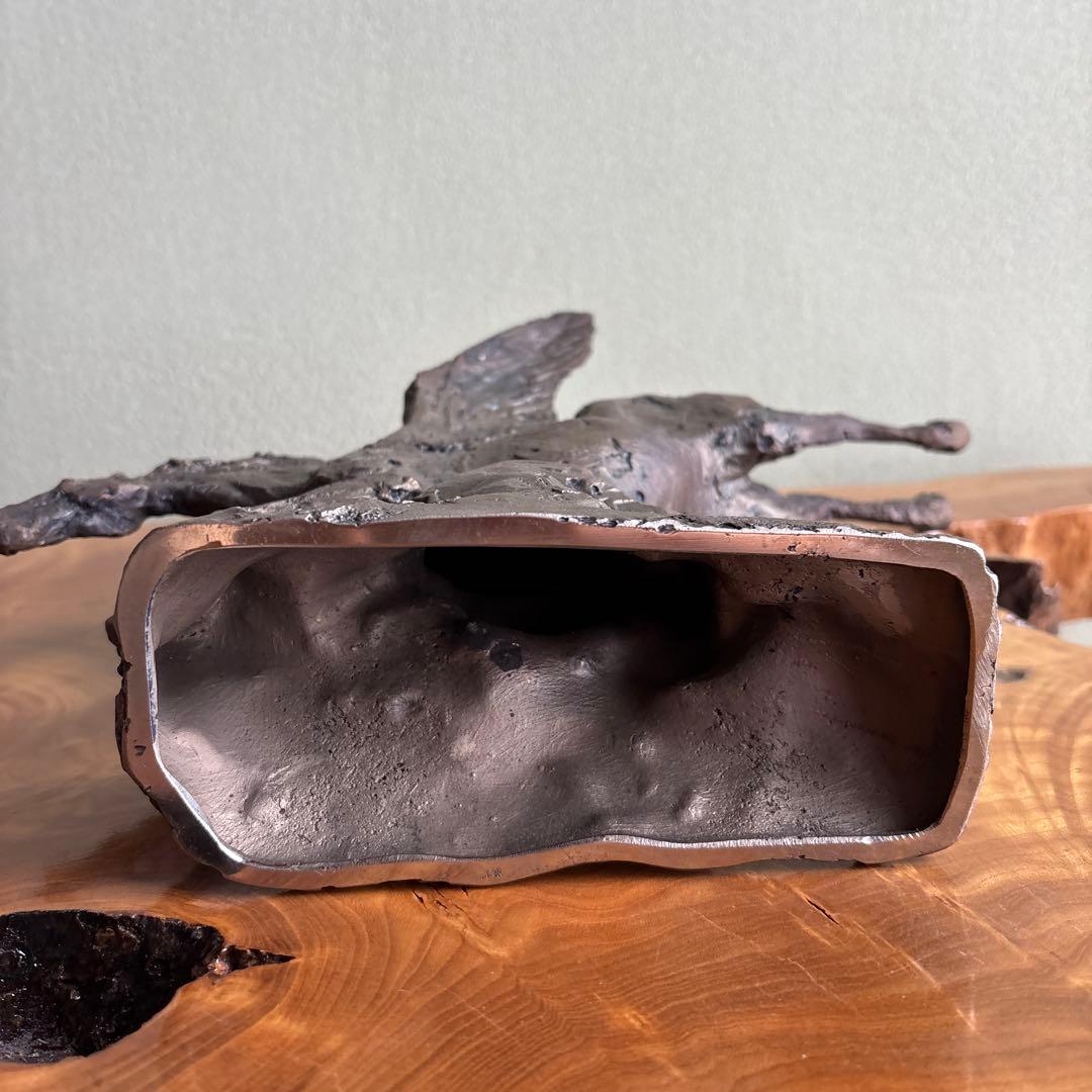 【洋銀】北村西望造 「春風」彫刻置物 共箱 高さ33.5cm