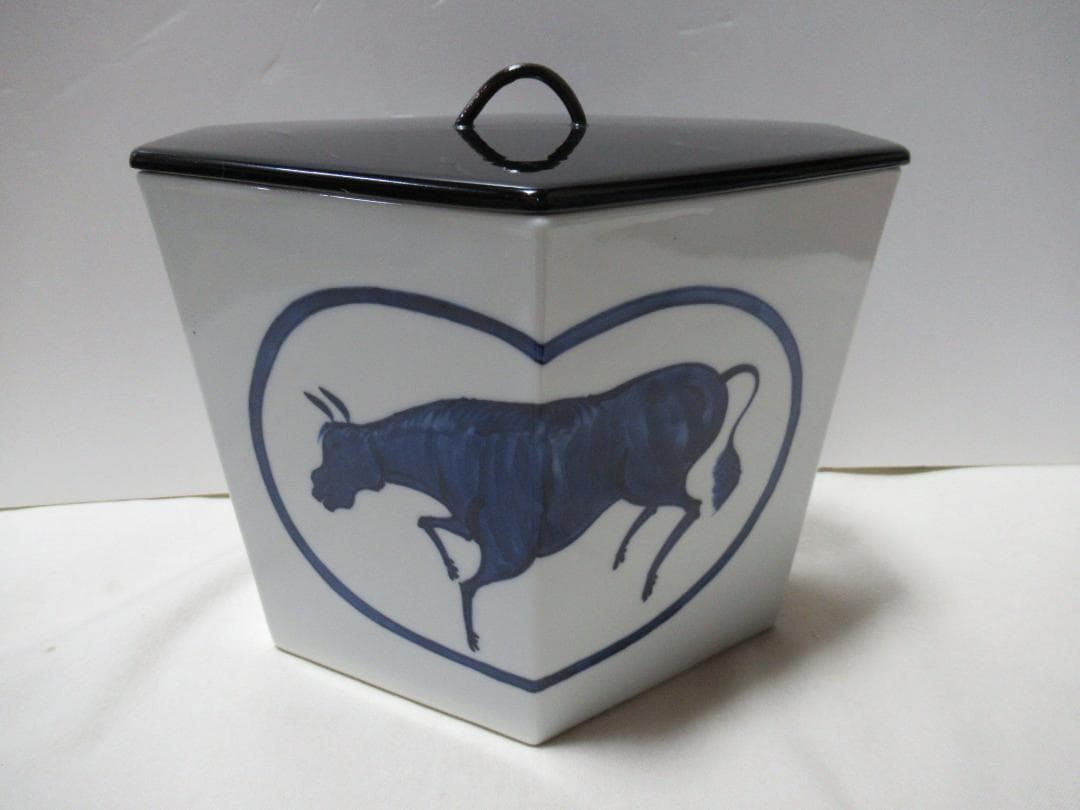 茶道　平安　景雲造　菱馬　水指　共箱