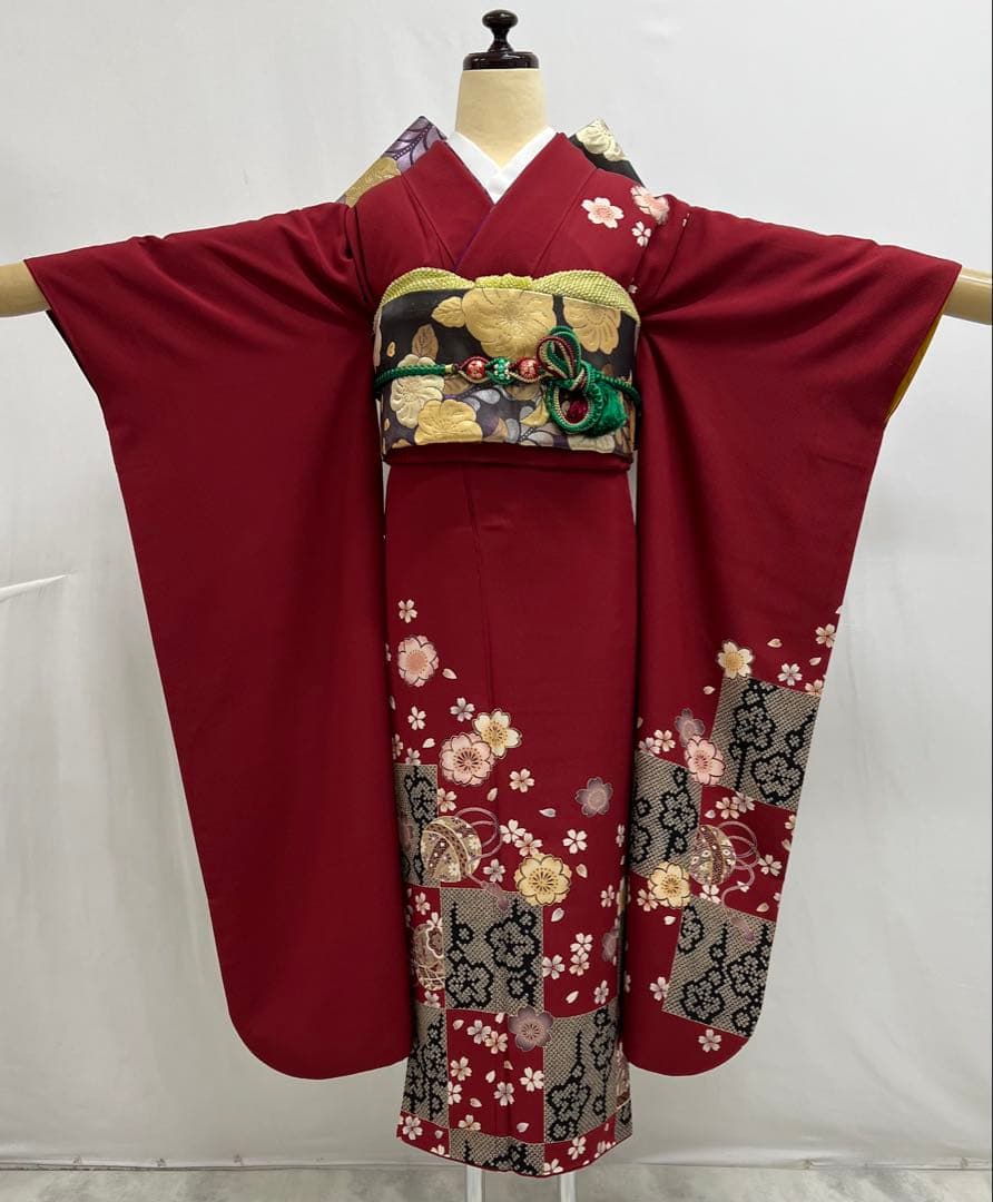 振り袖　フルセット　別誂長襦袢付　成人式　辻が花袋帯　金彩加工　刺繍入り　623