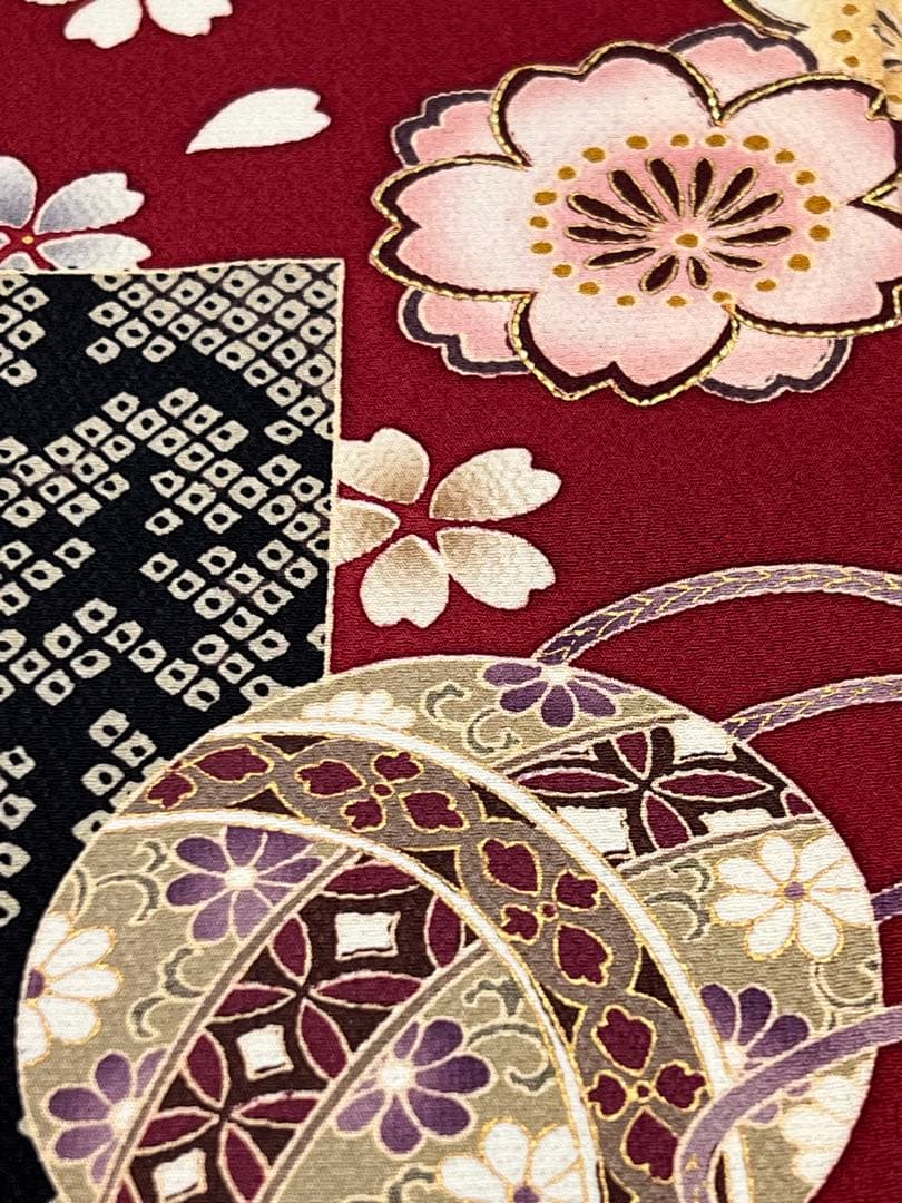 振り袖　フルセット　別誂長襦袢付　成人式　辻が花袋帯　金彩加工　刺繍入り　623