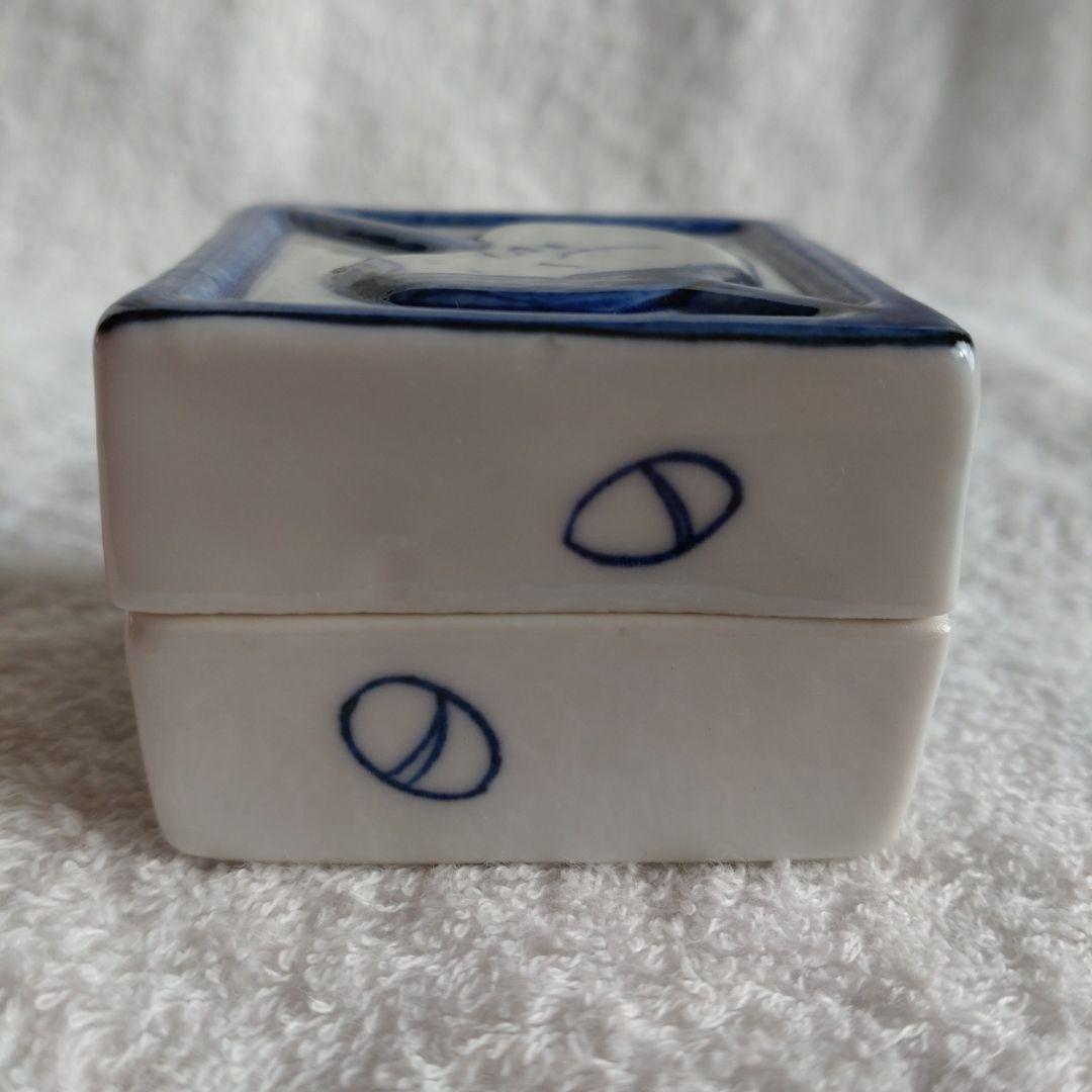 茶道具　福枡香合　京焼　清水焼　高野昭阿弥造　お福　鬼　豆　節分　共箱