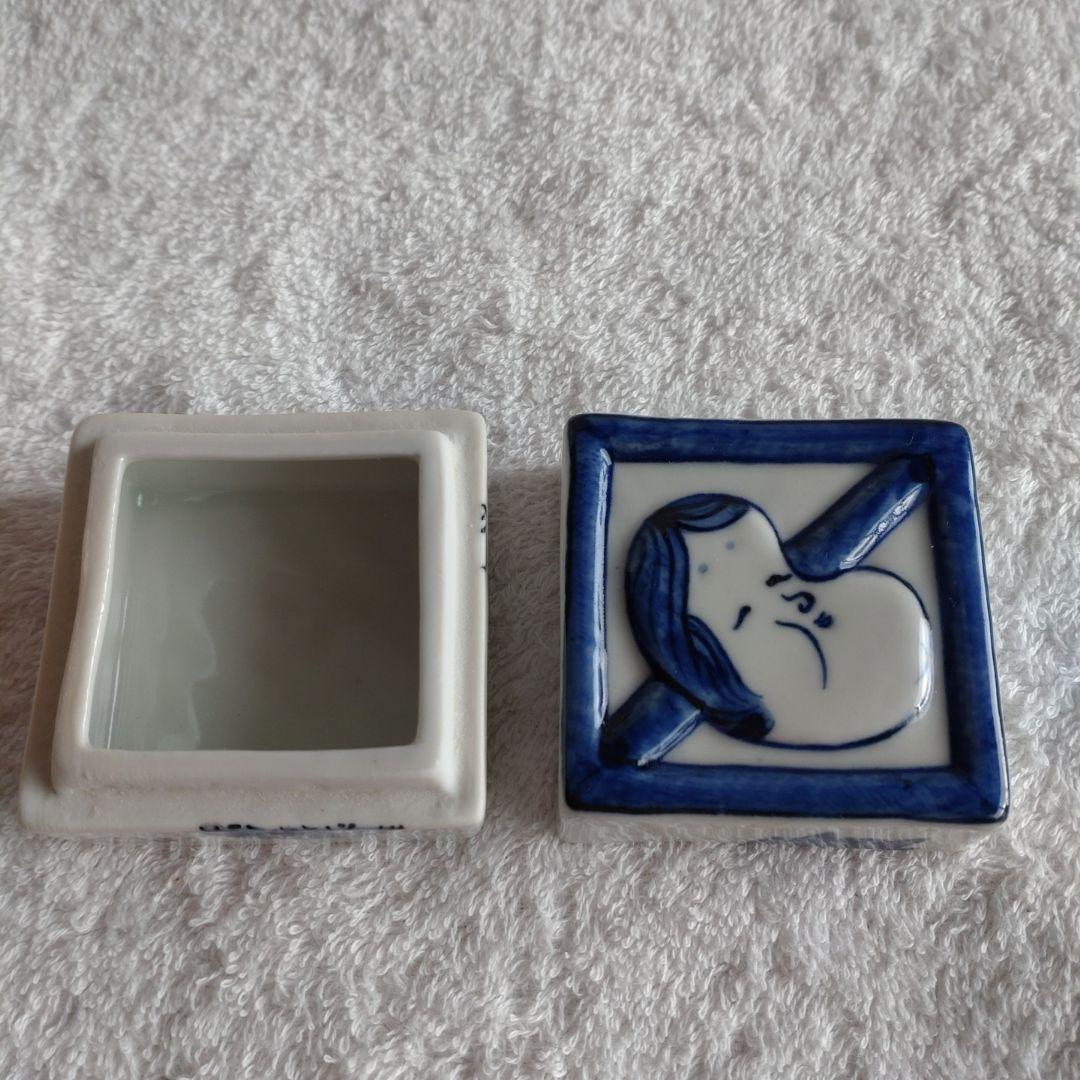 茶道具　福枡香合　京焼　清水焼　高野昭阿弥造　お福　鬼　豆　節分　共箱