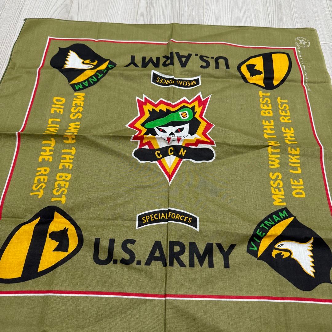 US.ARMY 80's バンダナ ベトナム戦 スカルSPECIALFORCES