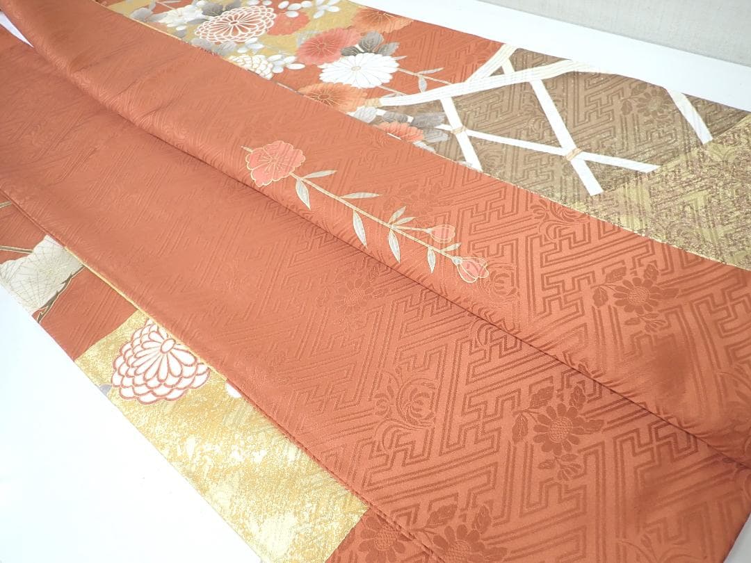 高級振袖 全面柄 金駒刺繍 金彩 身丈164cm(+3cm) 成人式 卒業式