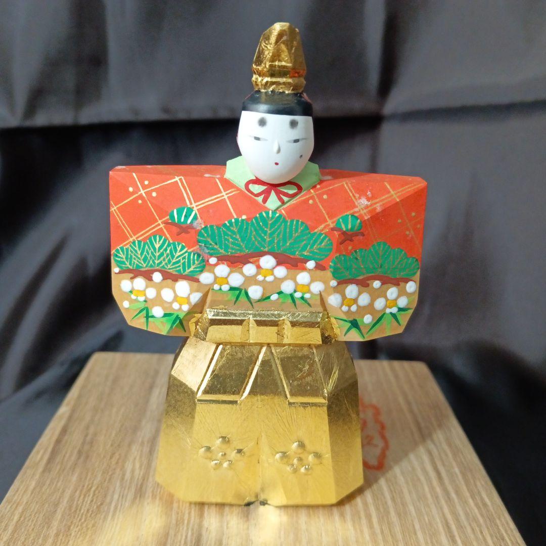 【美品】雛人形　一刀彫　立雛（３号）鐵山作　奈良一刀彫　松本鐵山（鐵太郎）作