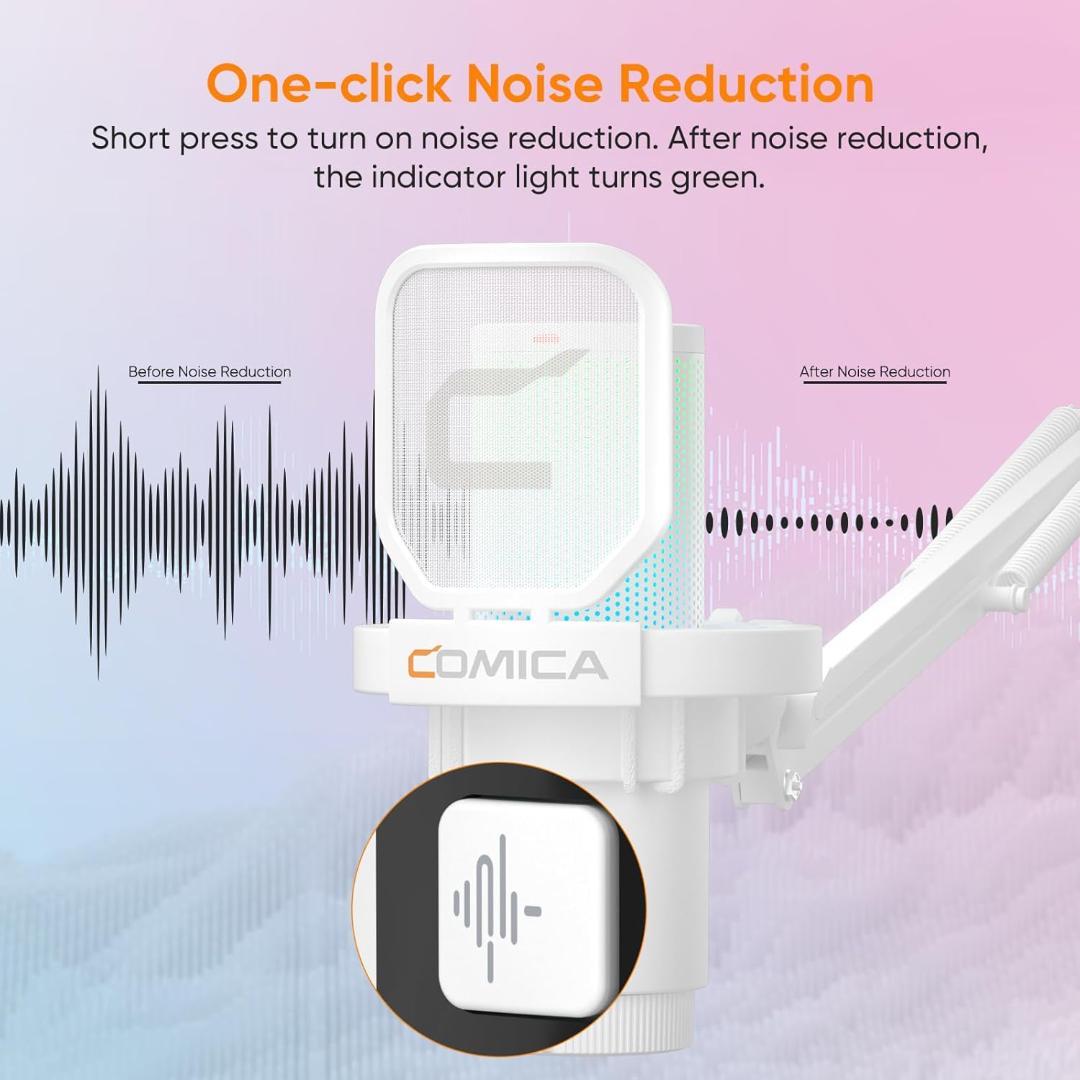 Comica USBコンデンサーマイク ゲーミングマイク ブームアーム付き