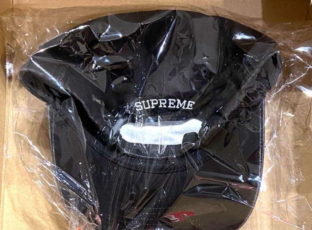 新品　Supreme 2-Tone S Logo 6-Pannel 黒
