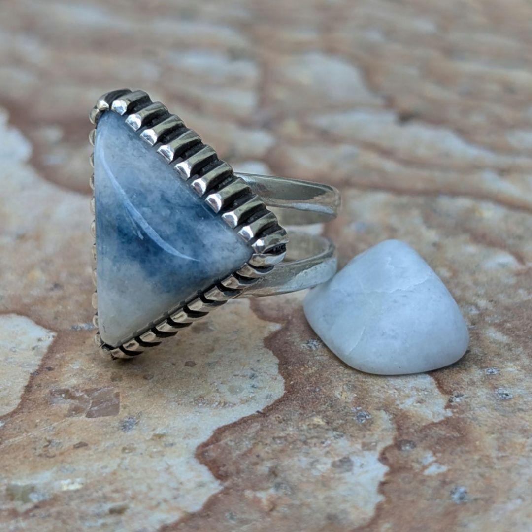 ハンドメイドの入りコン沢翡翠リング　コン沢リング　一点物