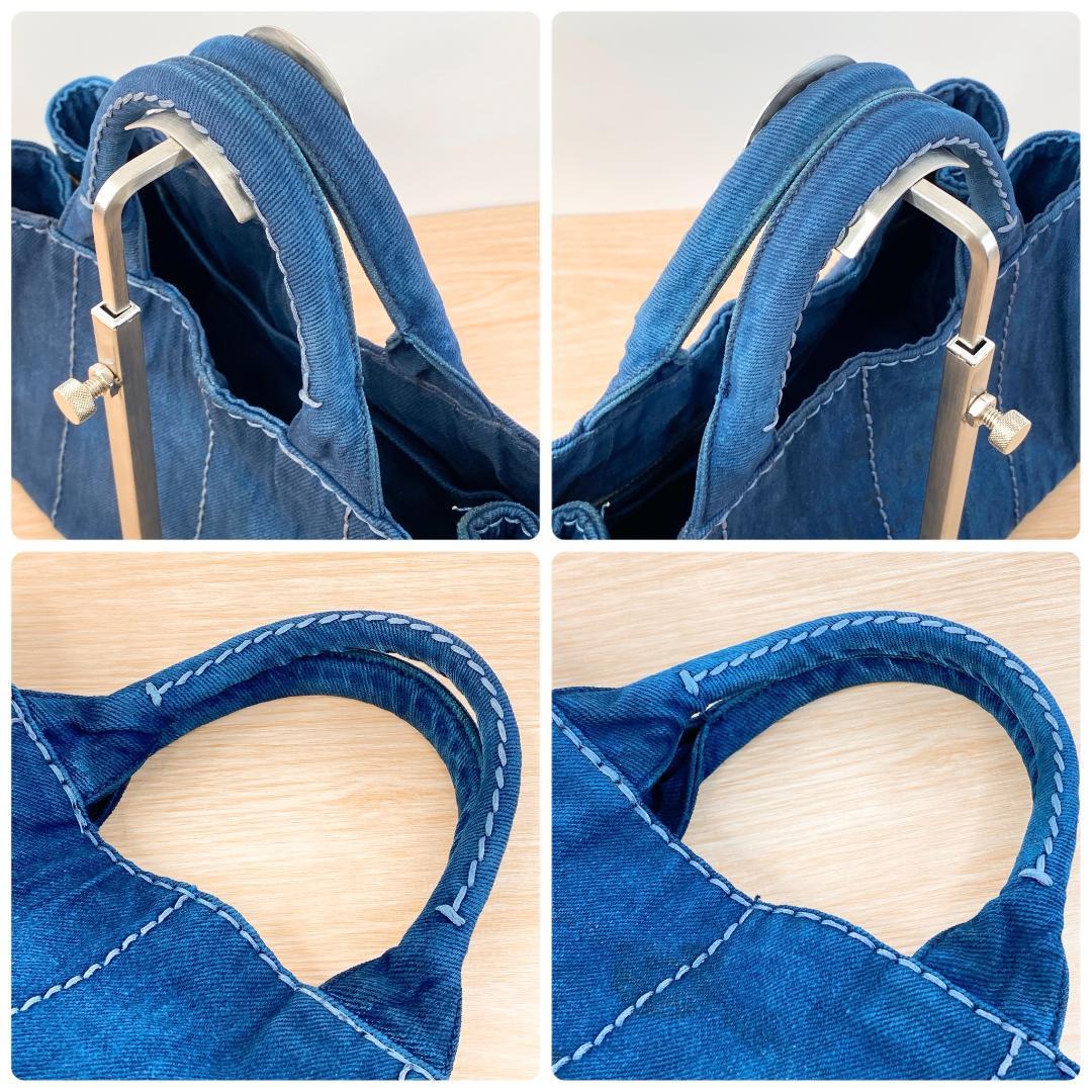 プラダ カナパ ミニ ショルダーバッグ ハンドバッグ カバン ネイビー 青系