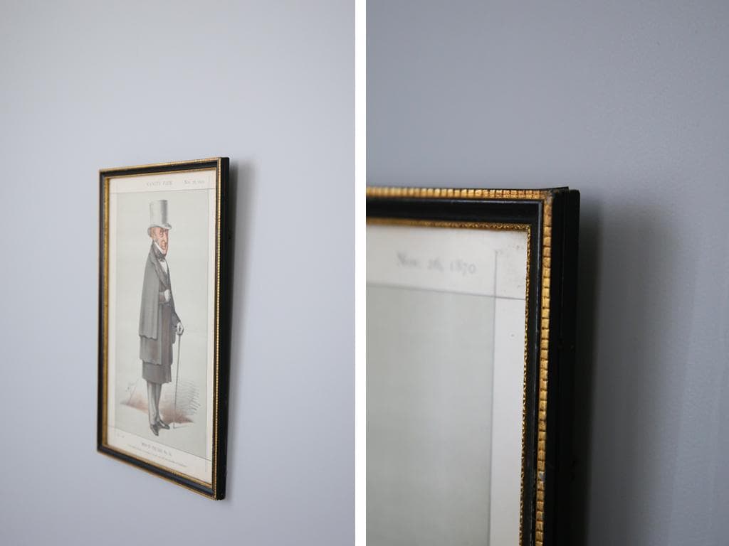 英国アンティーク古いパロディプリント絵/壁飾り/ウォールアート(87-278)