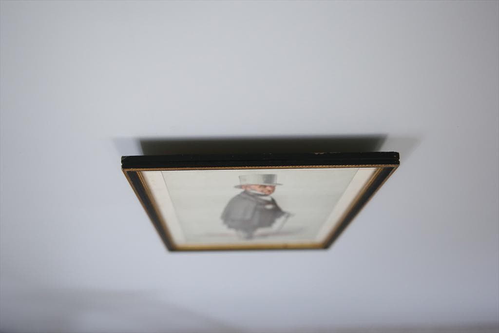 英国アンティーク古いパロディプリント絵/壁飾り/ウォールアート(87-278)