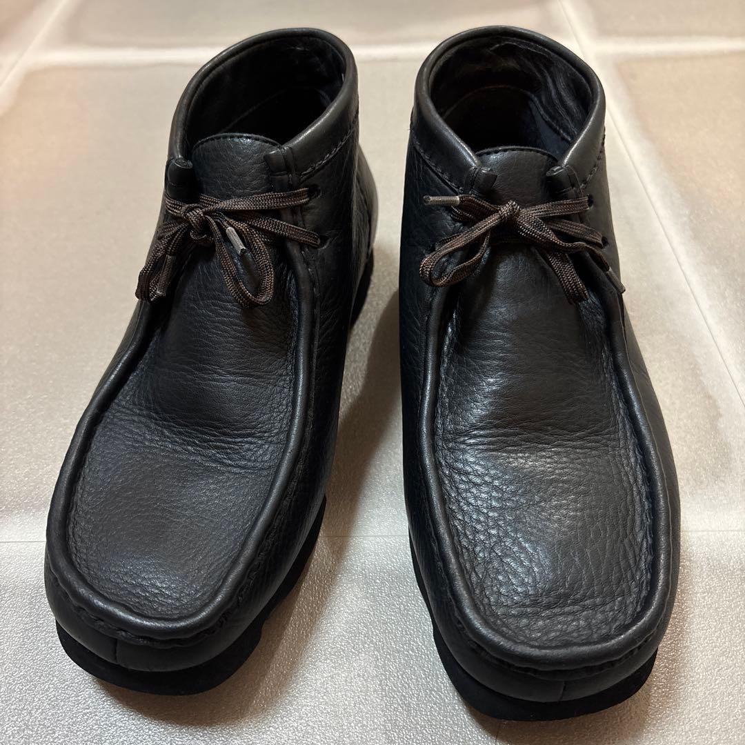 クラークス ワラビーブーツ ゴアテックス 26本革 ビブラム 黒