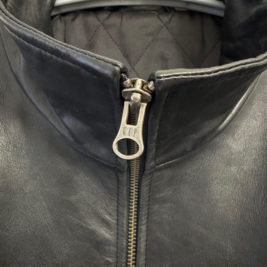 OLD GAP ギャップ ハイネックレザージャケット フルジップ おそらくL