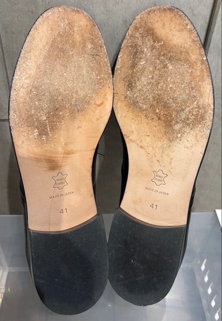 Padrone 黒 レザー ドレスシューズ